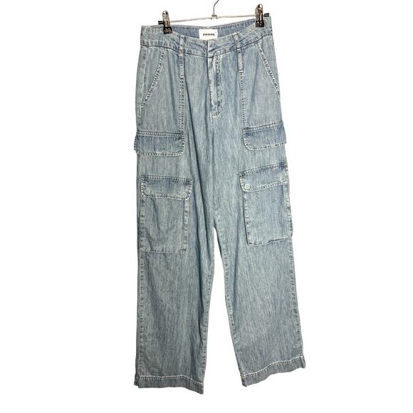 Frame Relaxed Straight Cargo Jeans Size 26 Rhythm Light Wash Wide Leg - Picture 7 of 12